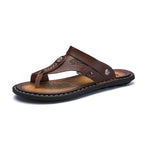 Sandália Masculina de Couro Genuíno